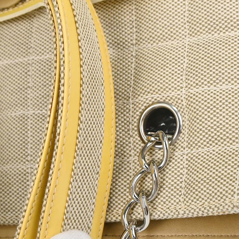 Chanel Camellia No.5 Chocolate Bar Canvas Black Bag