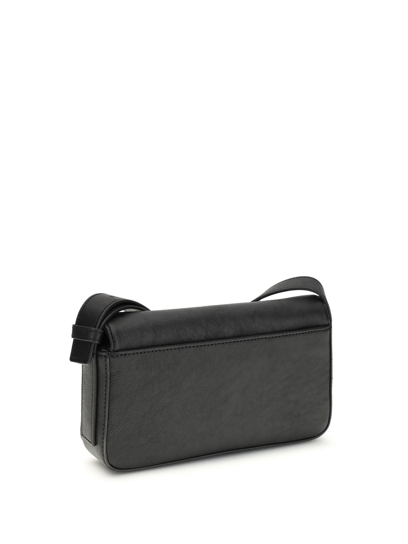 Alexander Wang Embossed Logo Calf Leather Shoulder Bag — Black