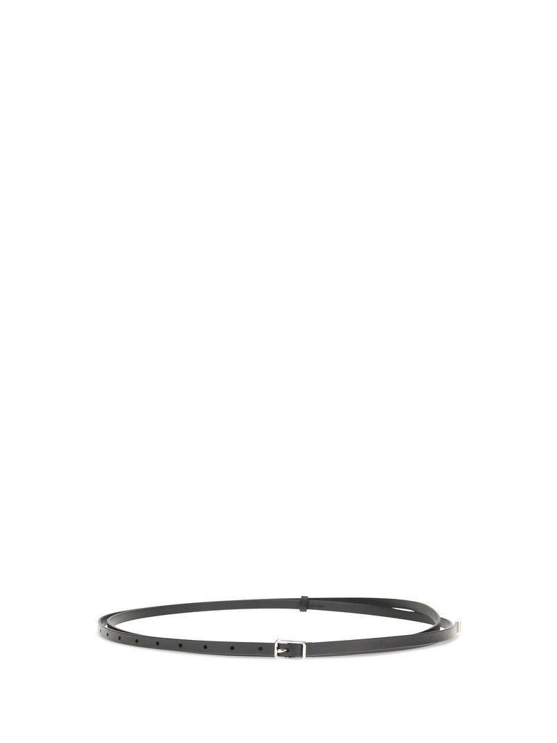 Givenchy Double Strap Grained Calfskin Belt — Black Calf Leather