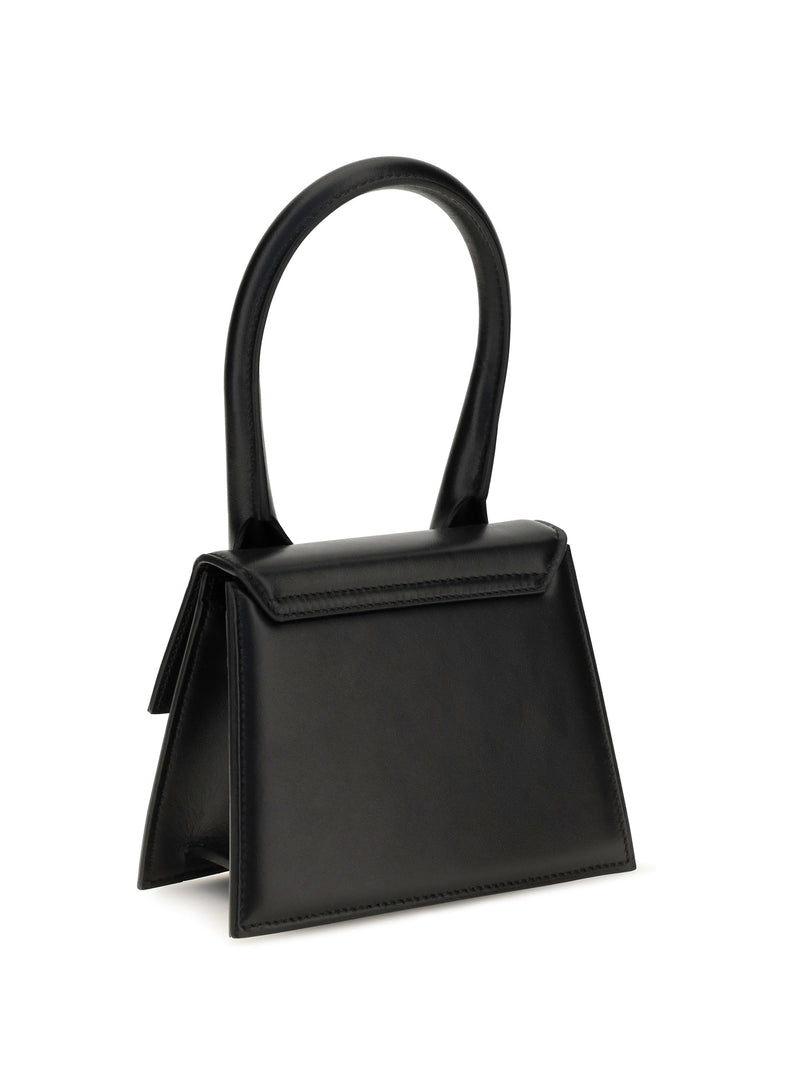 Jacquemus Sculpted Calf Leather Top Handle Bag — Black