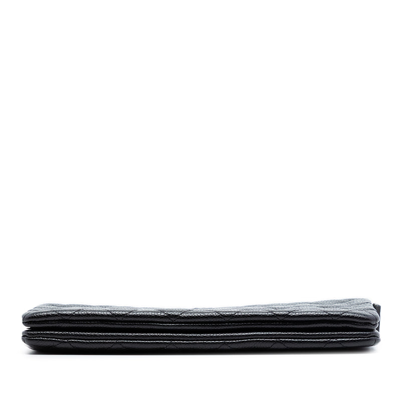 Small CC Quilted Caviar Zip Pouch - Image 3