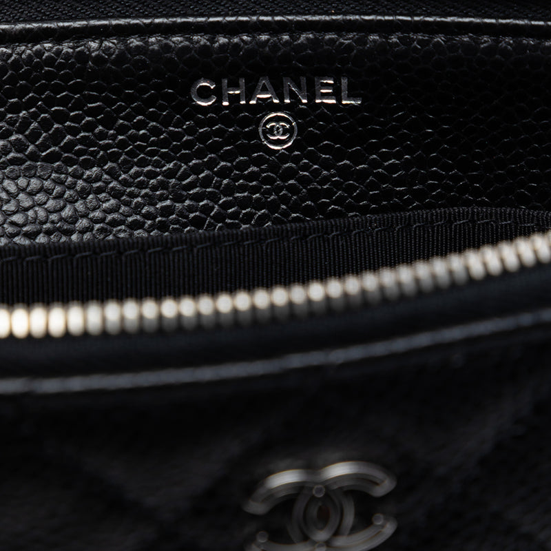 Small CC Quilted Caviar Zip Pouch - Image 5