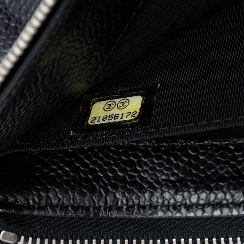 Small CC Quilted Caviar Zip Pouch - Image 6