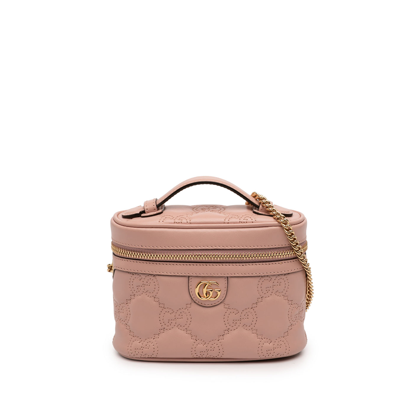 Mini GG Marmont Matelasse Calfskin Top Handle Vanity Chain Bag - Image 1