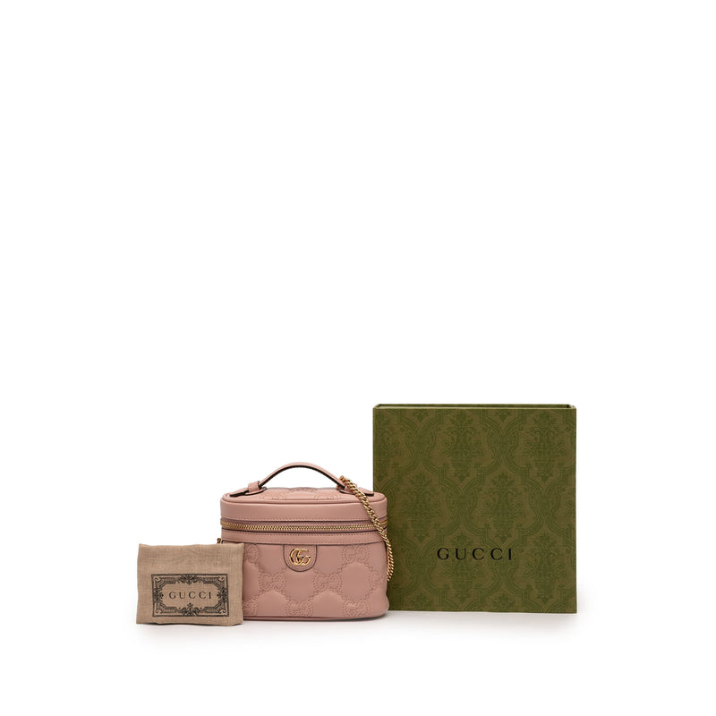 Mini GG Marmont Matelasse Calfskin Top Handle Vanity Chain Bag - Image 8