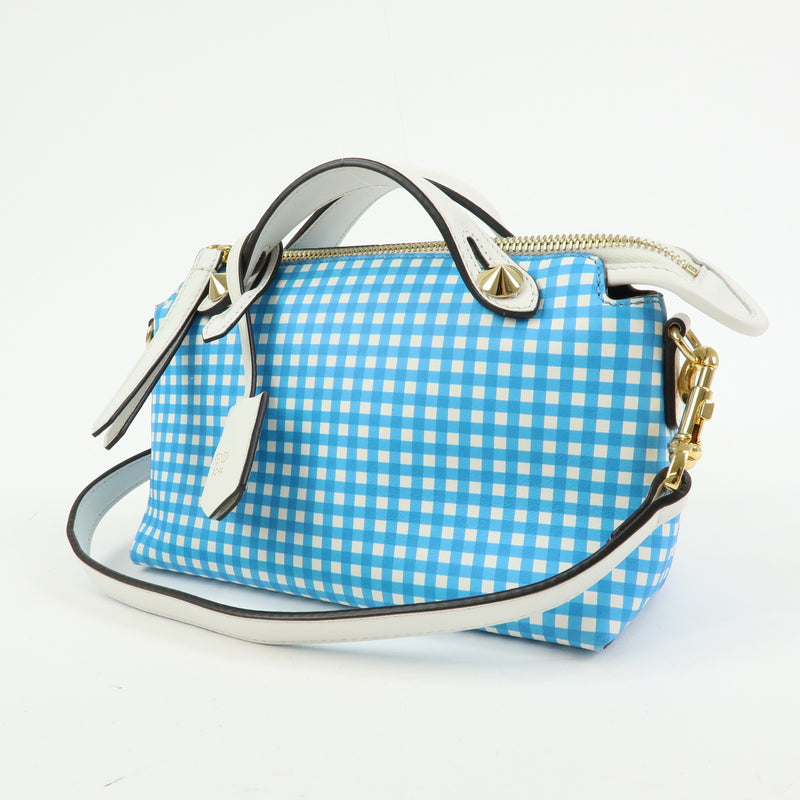 Fendi By The Way Satchel Printed Leather Blue