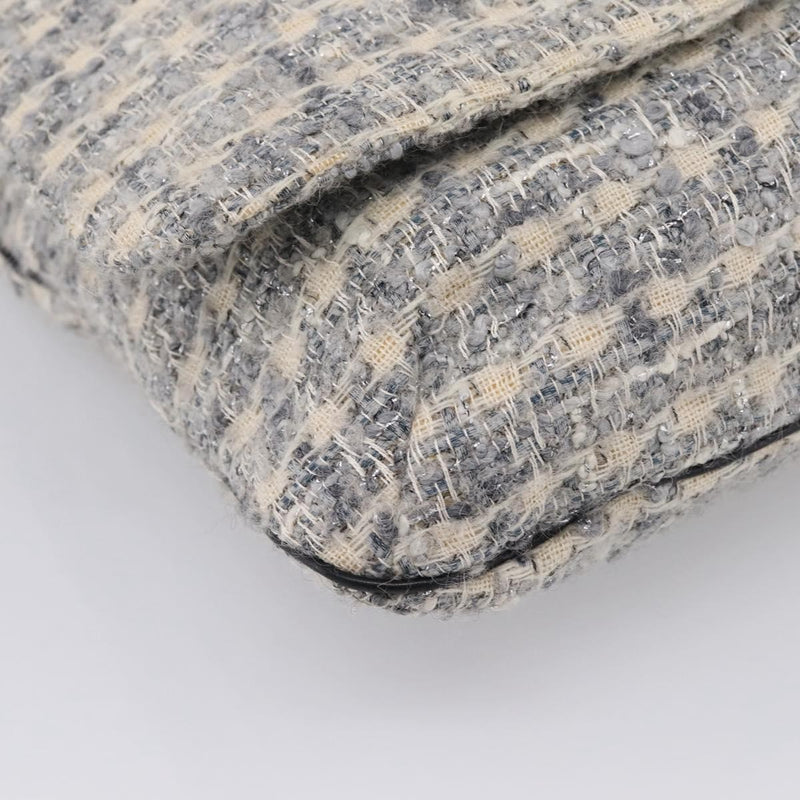 Chanel Camellia Messenger Tweed Gray Canvas
