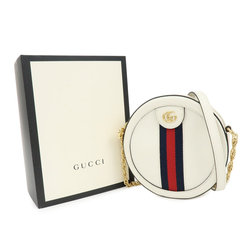 Gucci Ophidia Round Leather White Bag