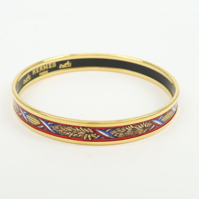 Hermes Bangle Printed Enamel Gold Gold_plated Bijoux