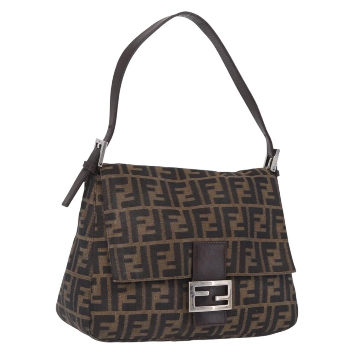 Fendi Zucchino Mamma Baguette Canvas Multicolour Bag