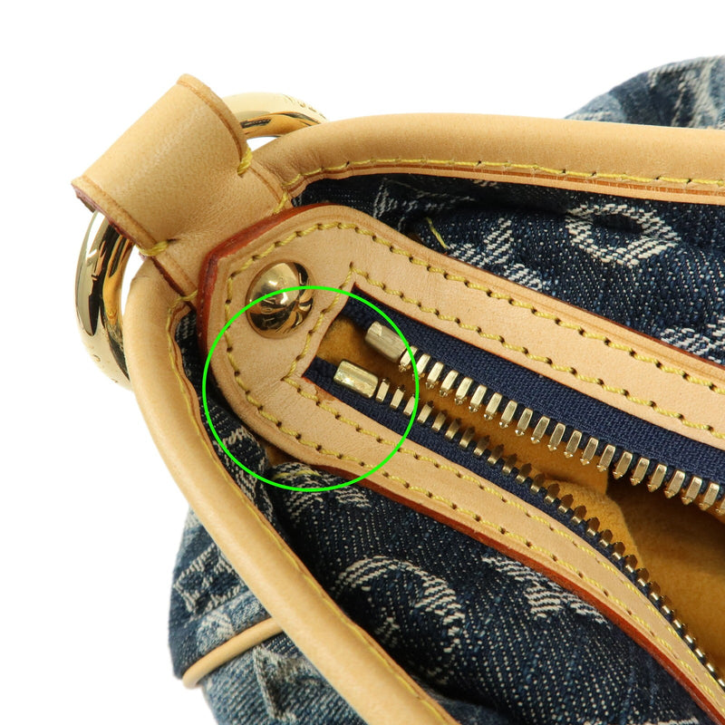 Louis Vuitton Porte Epaule Raye Striped Monogram Denim Blue Denim_jeans Bag