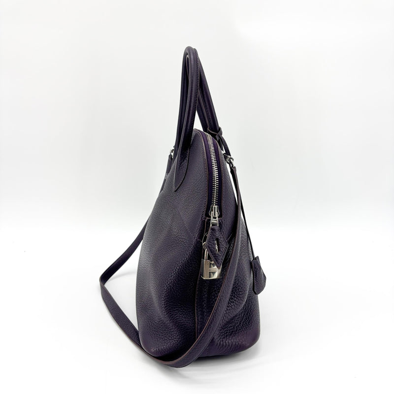 Hermes Bolide Clemence Purple Leather Bag