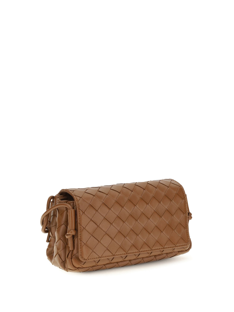 Bottega Veneta Intrecciato Shoulder Bag — Brown Lamb Leather
