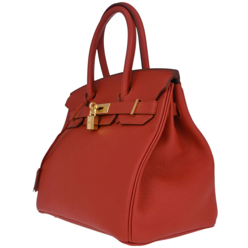 Hermes Birkin Red Togo With Gold Hardware Leather Bag