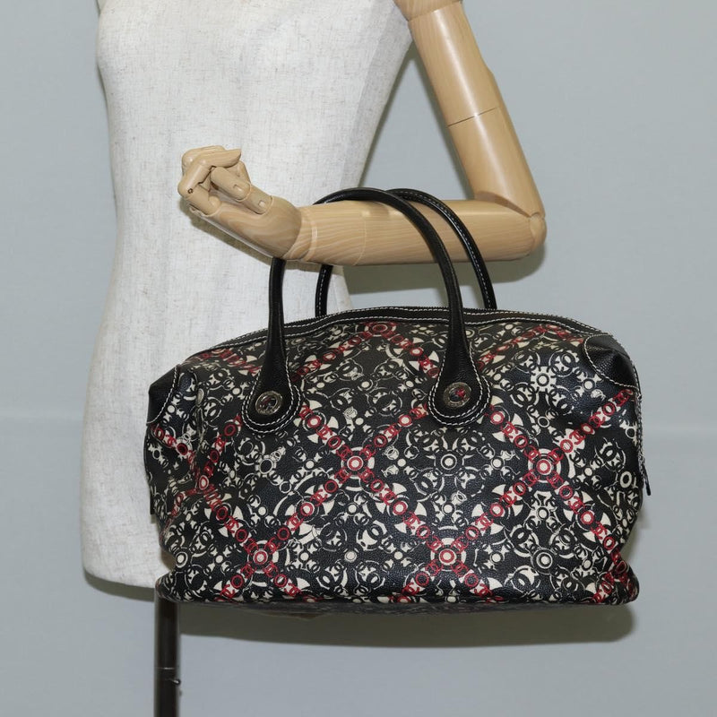 Chanel Optic Coco Bowler Printed Coated Canvas With Caviar Black Bag
