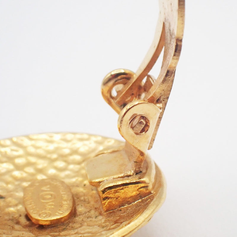 Chanel Vintage Cc Round Clip-On Metal Gold Gold_plated Bijoux