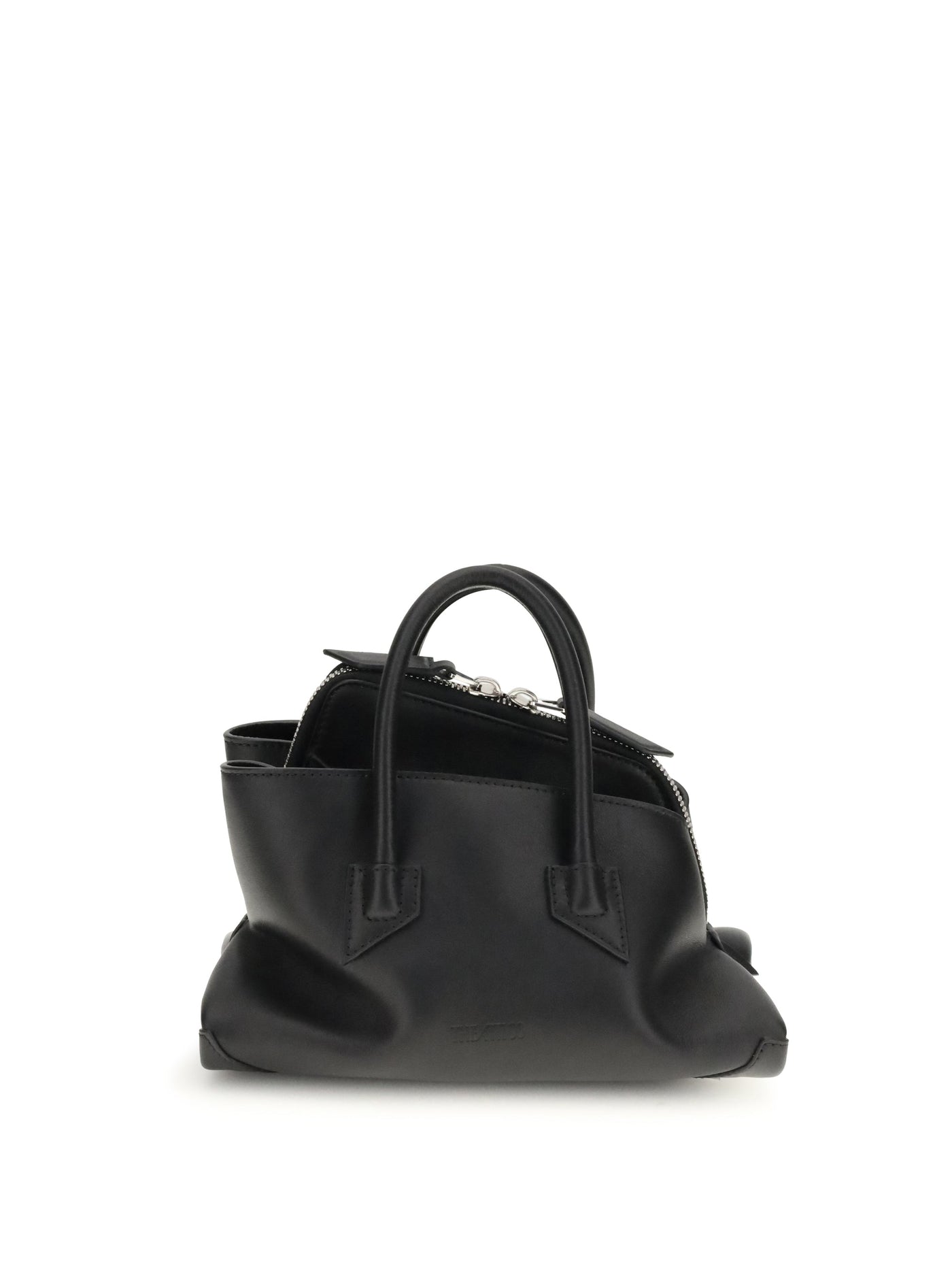 The Attico La Passeggiata Top Handle Bag — Black Calf Leather Bos Taurus