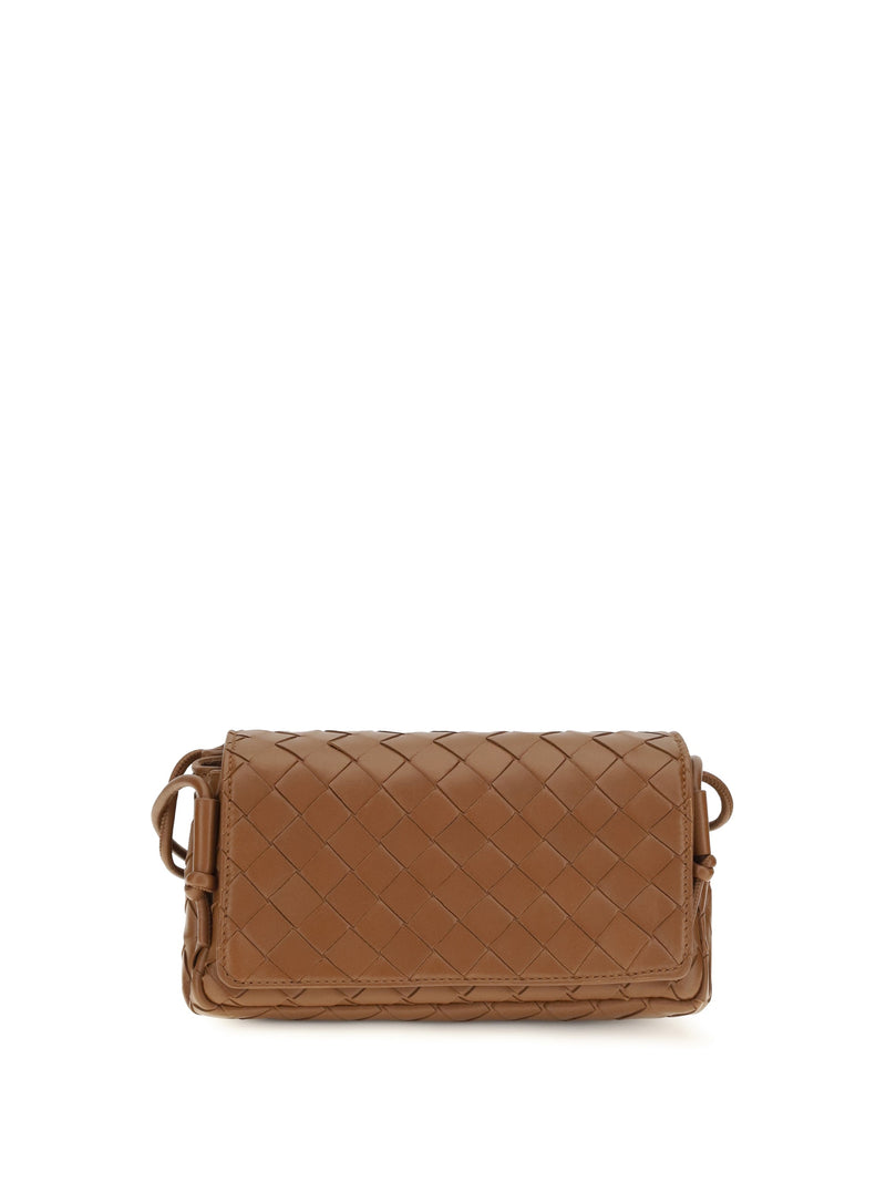 Bottega Veneta Intrecciato Shoulder Bag — Brown Lamb Leather