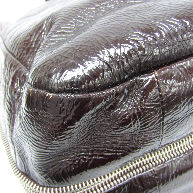 Prada Convertible Zippers Vernice Sfumata Brown Patent_leather Bag