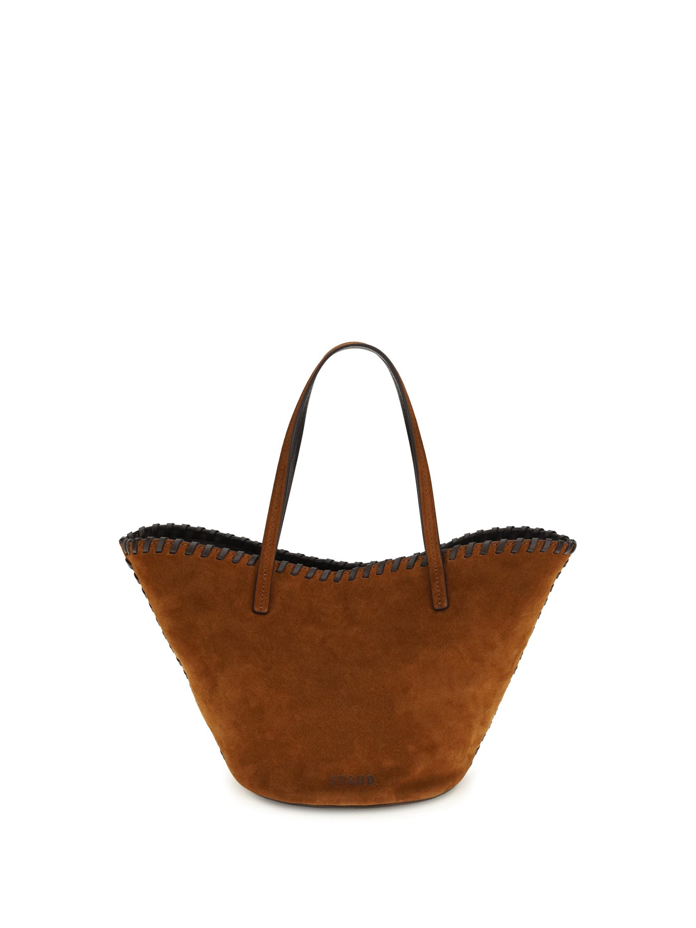 Staud Caro Bucket Bag — Brown Calf Leather Bos Taurus