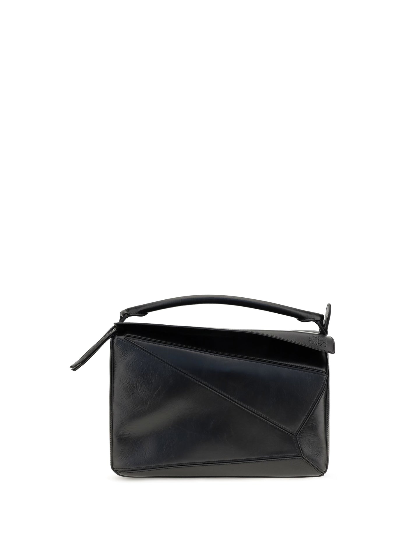 Loewe Puzzle Top Handle Bag — Black Calf Leather