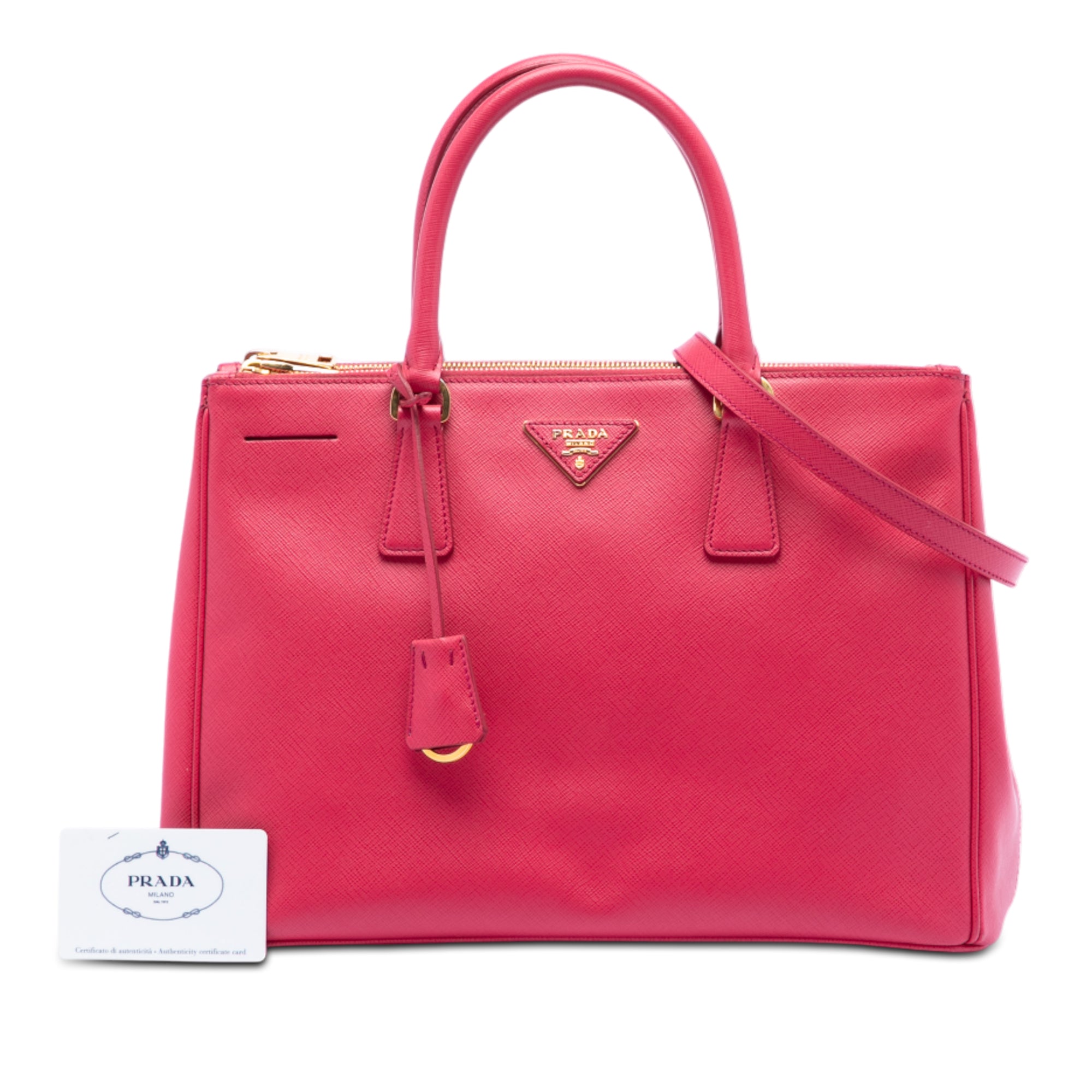 Medium Saffiano Lux Galleria Double Zip Tote - Image 6