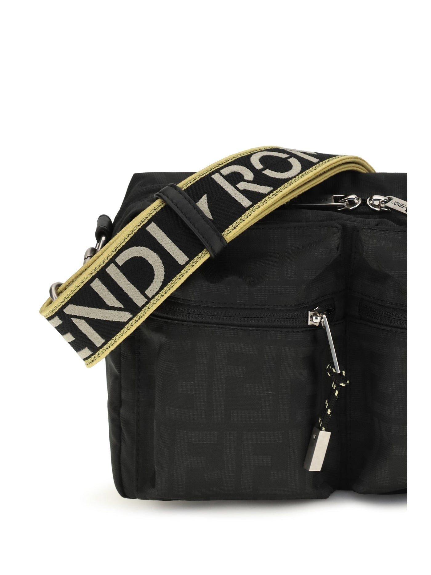 Fendi Ff Monogram Fabric Camera Bag — Black Polyester