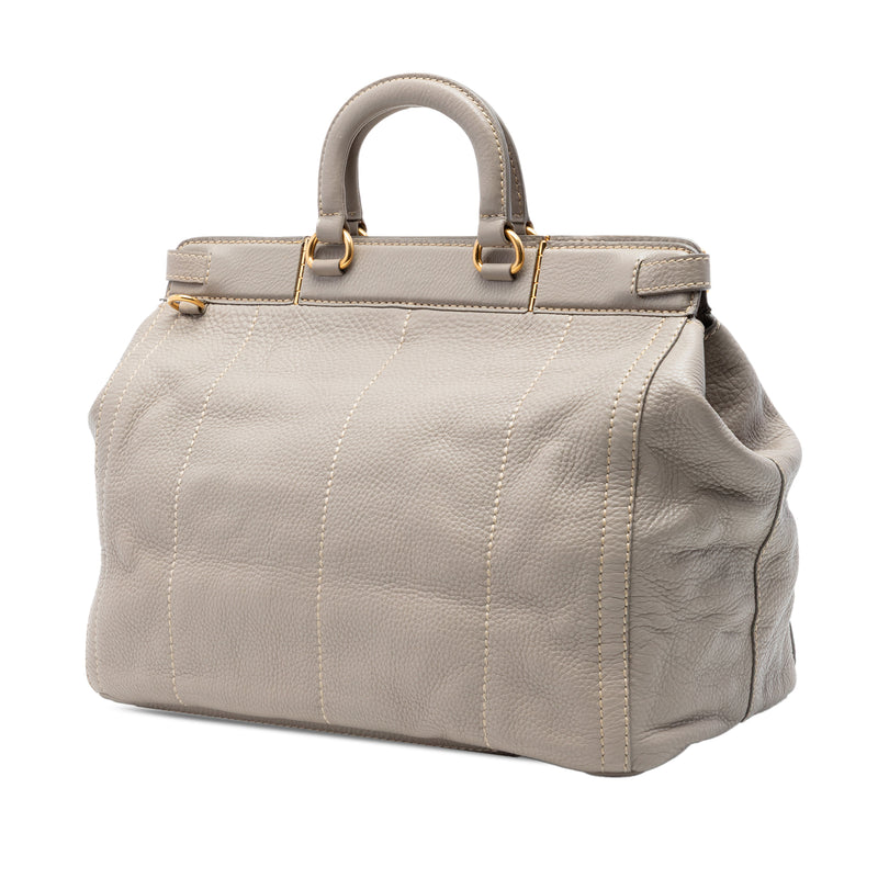 Vitello Daino Canapa Logo Frame Satchel - Image 2