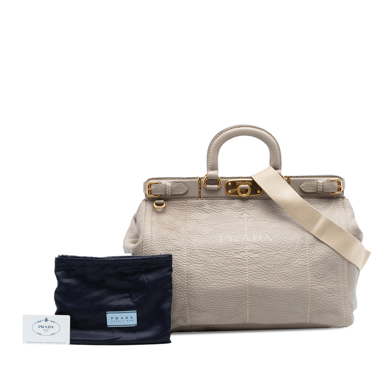 Vitello Daino Canapa Logo Frame Satchel - Image 7