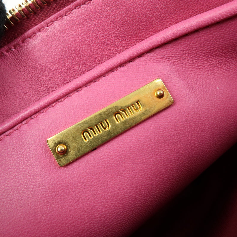Miu Miu Zip Wristlet Matelasse Leather Pink Bag