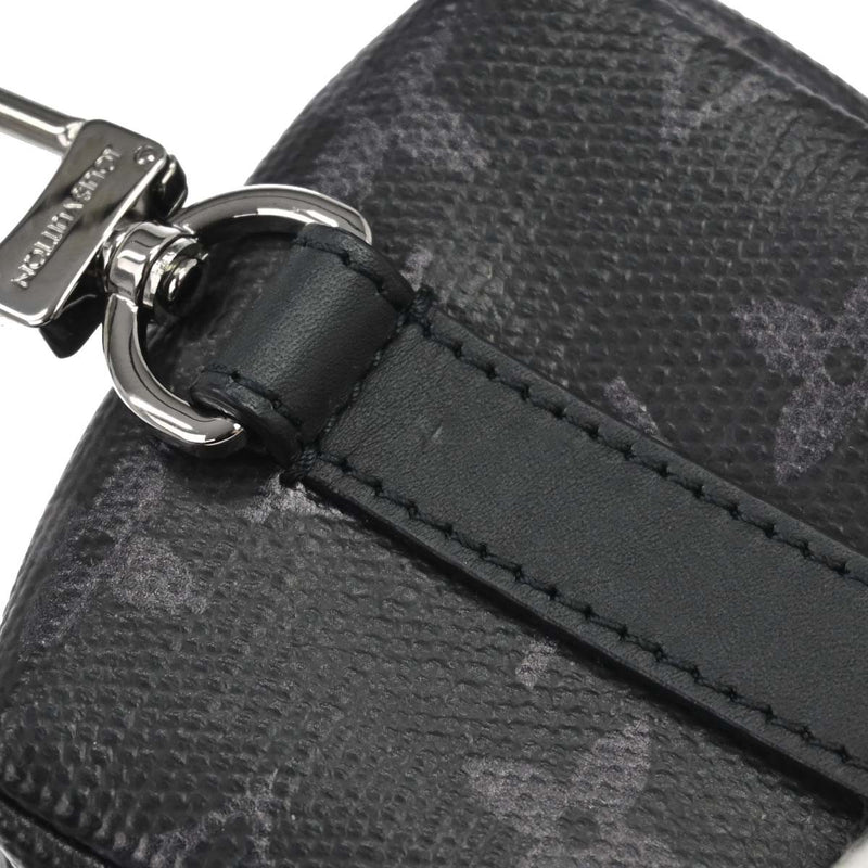 Louis Vuitton Box Pouch Bag Charm And Belt Rainbow Monogram Eclipse Canvas Black Leather
