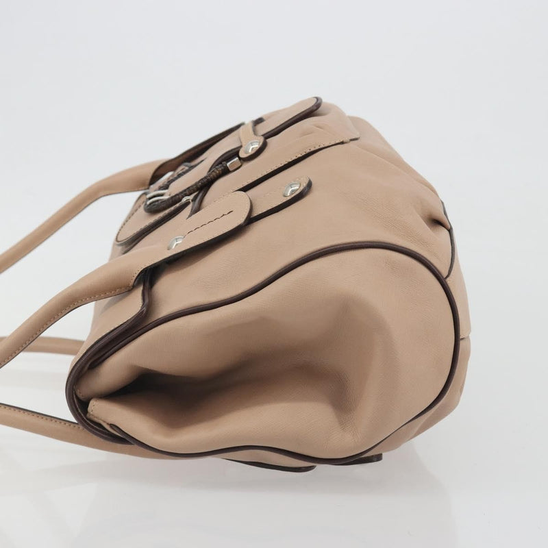 Salvatore Ferragamo Gancini Leather Beige Bag