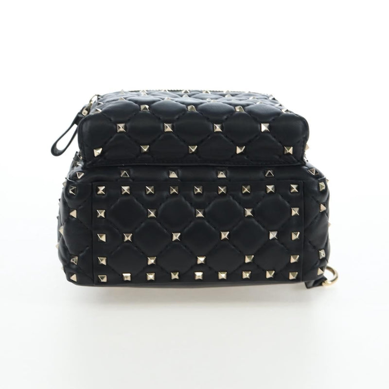 Valentino Garavani Rockstud Spike Quilted Leather Black Bag