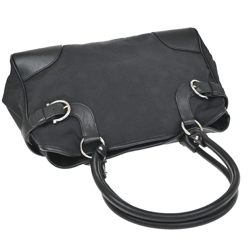 Salvatore Ferragamo Gancini Tote Canvas Black