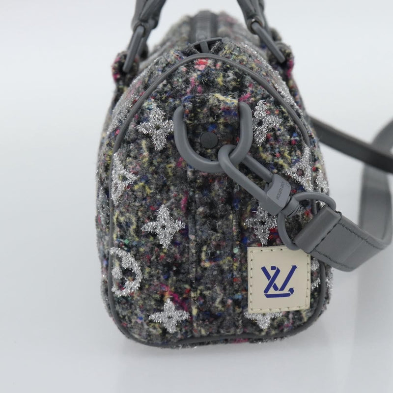 Louis Vuitton Keepall Bandouliere Lv Felt Gray Canvas Bag