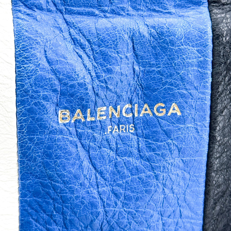 Balenciaga Bazar Striped Leather Black Bag