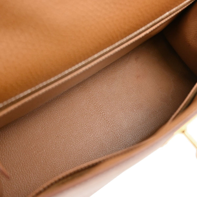 Hermes Kelly Brown Ardennes With Gold Hardware Leather Bag