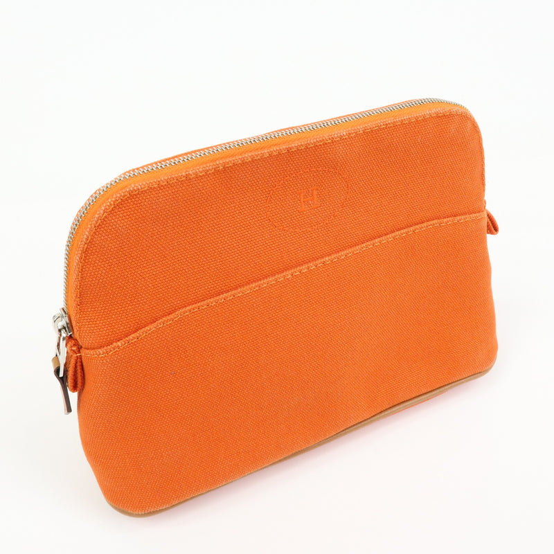 Hermes Bolide Travel Canvas Orange Bag