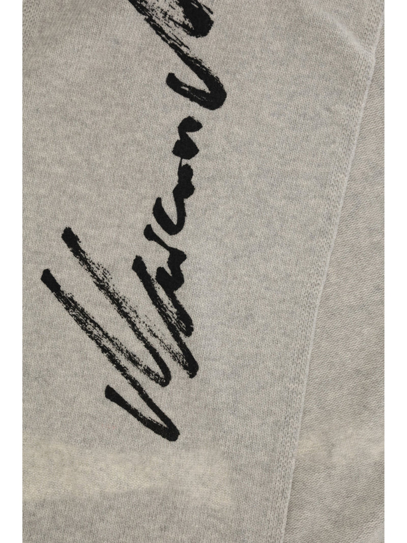 Mm6 Maison Margiela Signature Knitted Wool Scarf — Gray Ovis Aries Scarfs
