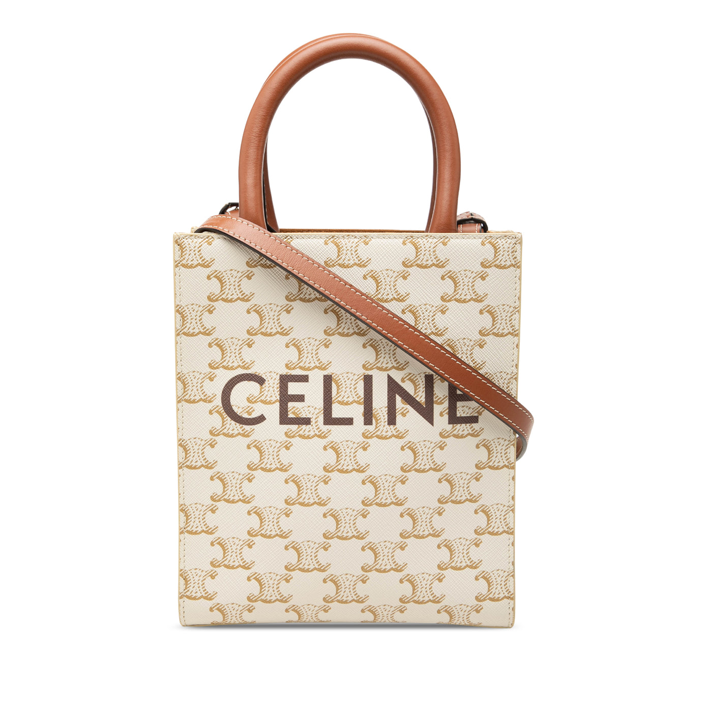 Mini Triomphe Coated Canvas Vertical Cabas Satchel - Image 1