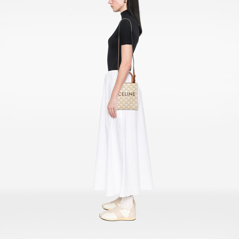 Mini Triomphe Coated Canvas Vertical Cabas Satchel - Image 6