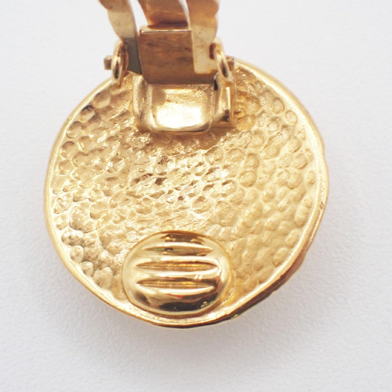 Chanel Vintage Cc Round Clip-On Metal Gold Gold_plated Bijoux