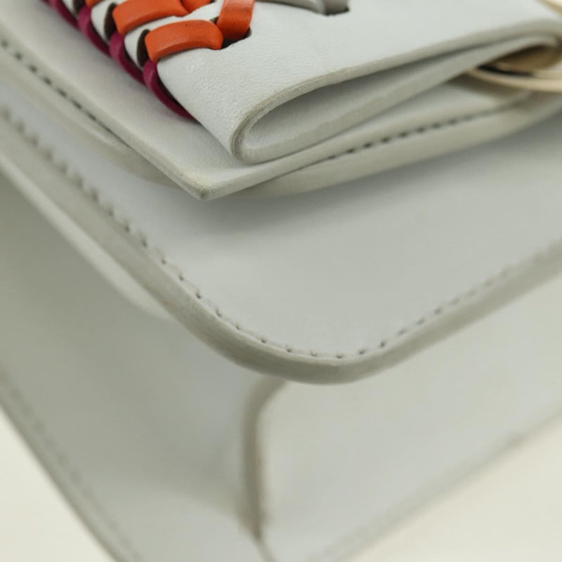Salvatore Ferragamo Vala Chain Leather White Bag