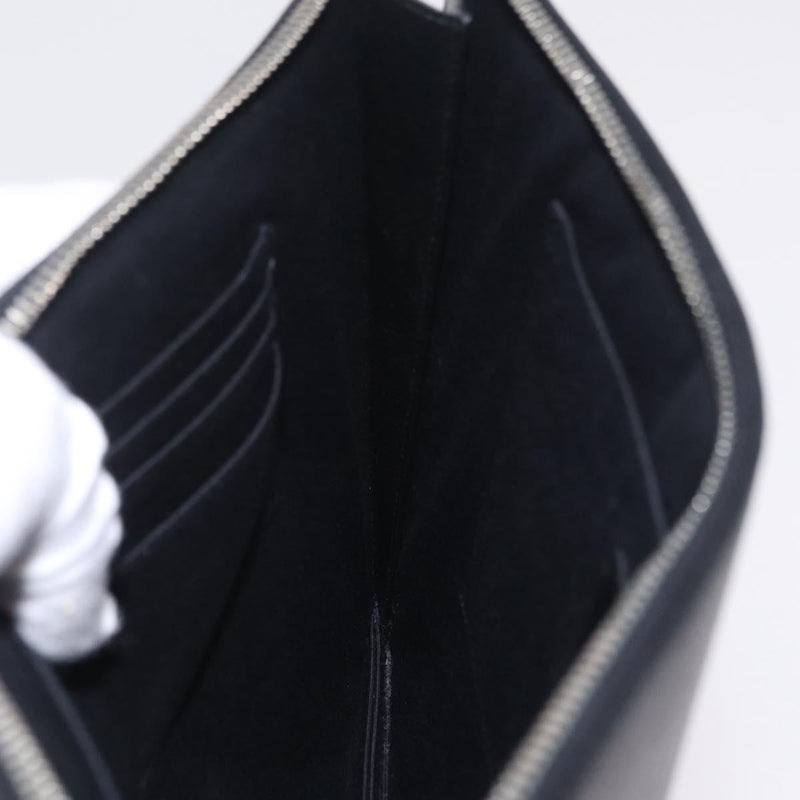 Saint Laurent Letters Zip Clutch Leather Black