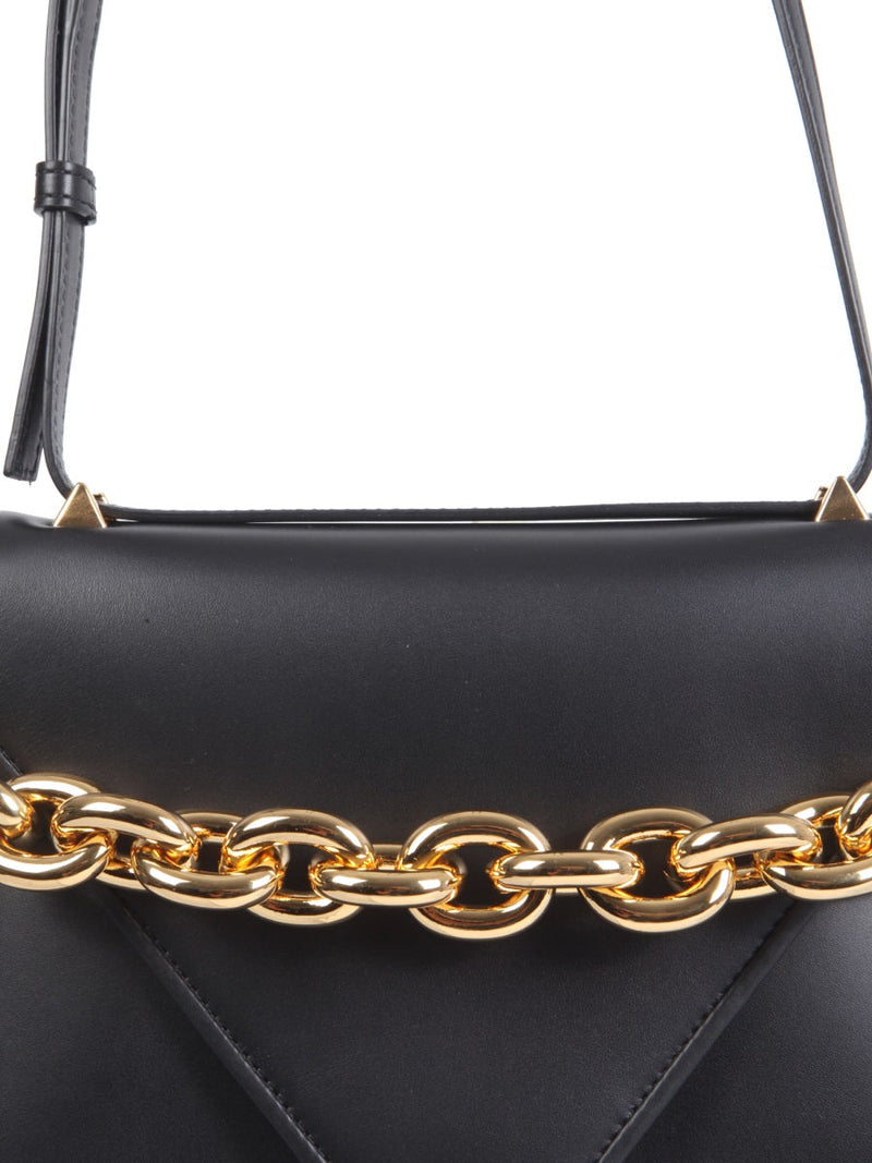 Bottega Veneta Suede Envelope Shoulder Bag — Black Leather
