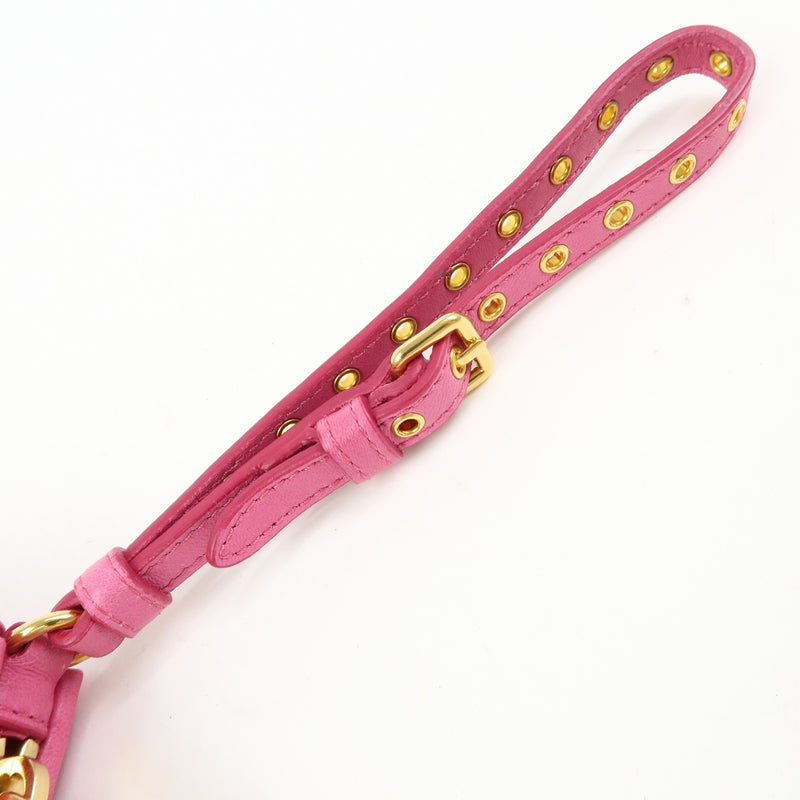 Miu Miu Zip Wristlet Matelasse Leather Pink Bag