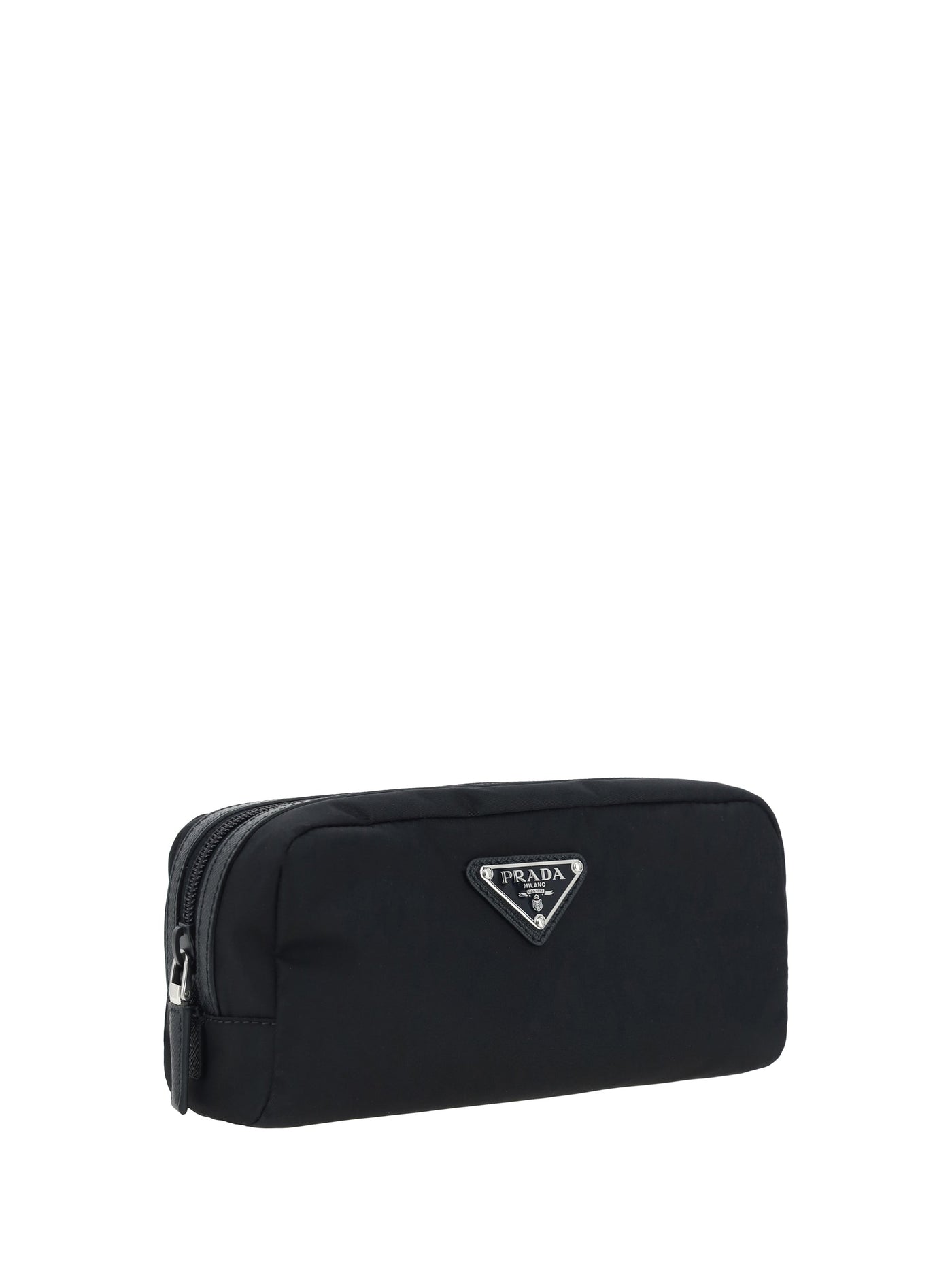 Prada Re-Nylon With Leather Details Travel Wallet — Black Recycled Polyamide