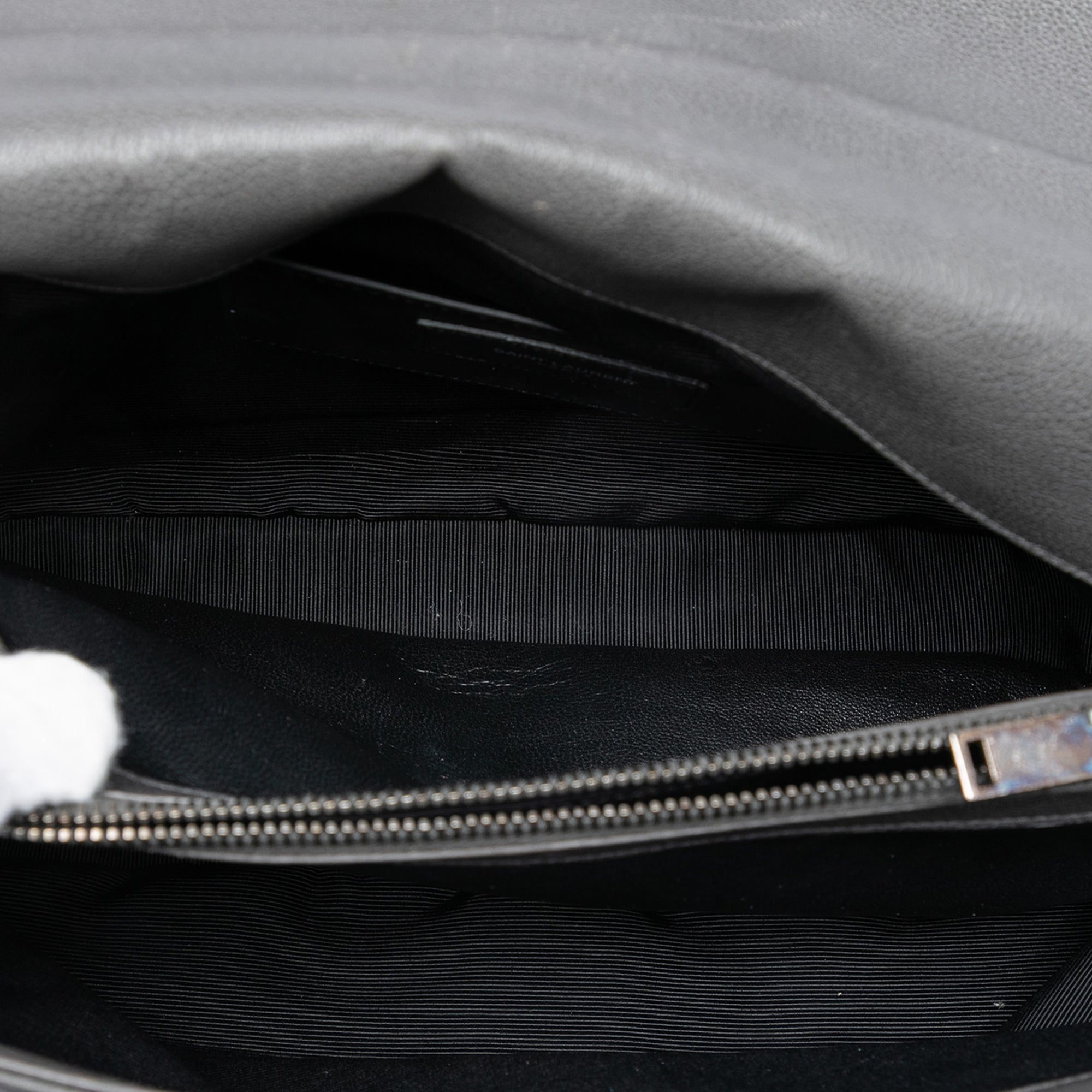 Large Chevron Sheepskin Monogram College Satchel - Image 4