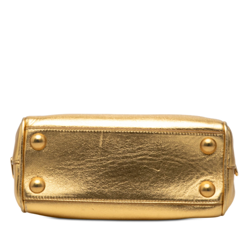Toy Metallic Leather Classic Duffle Satchel - Image 3