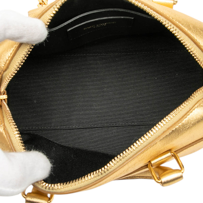 Toy Metallic Leather Classic Duffle Satchel - Image 4